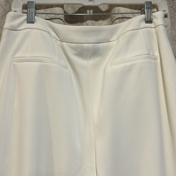 DKNY off white lined ankle length wide leg pant size 8 - Picture 3 of 9